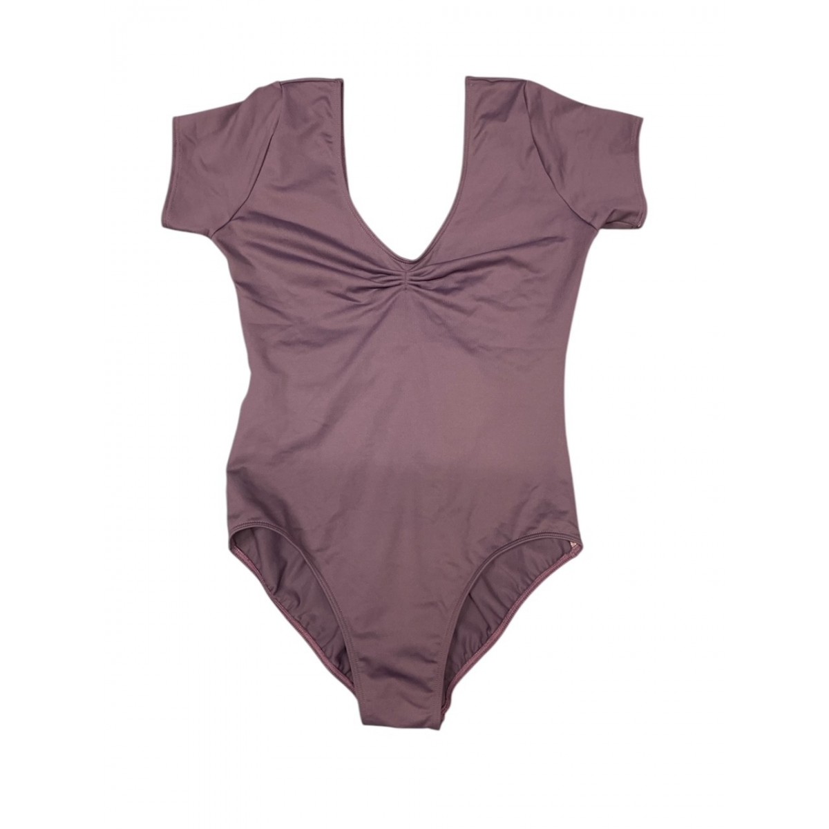 Intermezzo Dragt med korte ærmer og rynk-Blomme farve